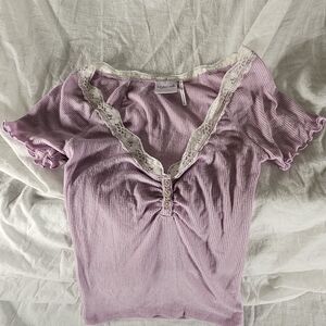 Urban Outfitters/ Out From Under NWOT Lavender Lace Trim Top